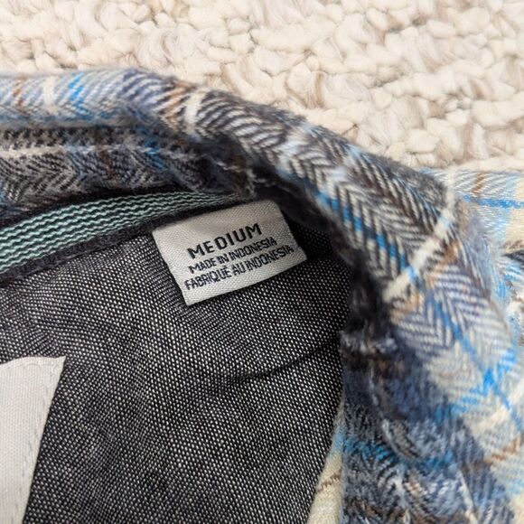 Vissla Men Sz M Blue Plaid Flannel Shirt Casual Skater Dadcore Normcore - Picture 3 of 4
